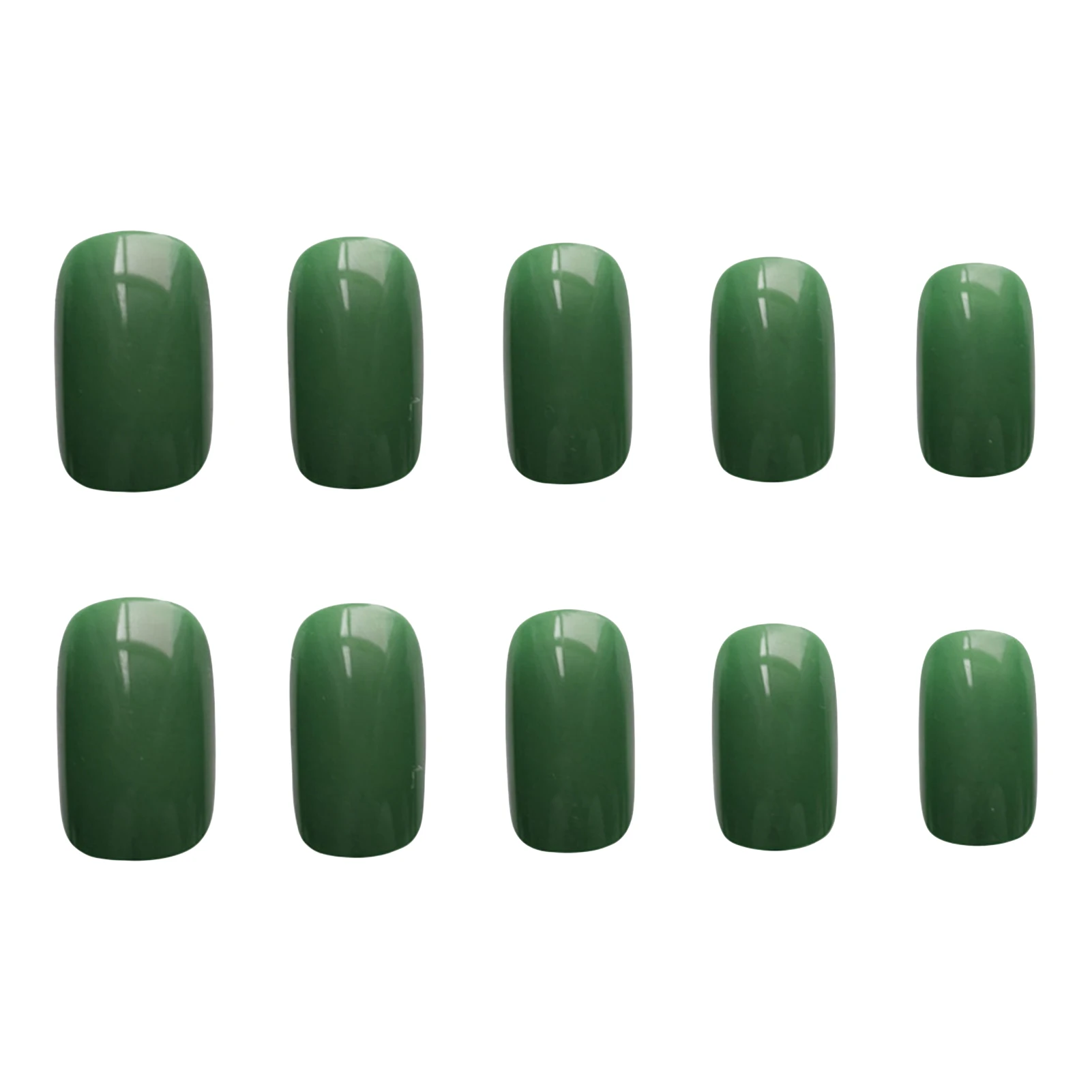 24 stuks groene kunstnagels middellange vierkante druk op nagels effen kleur volledige dekking acryl nepnagels patches voor vrouwen meisjes