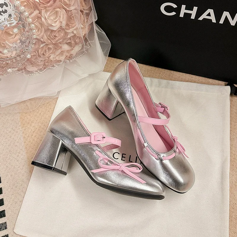 

Sweet Women's Mary Jane Shoes Exquisite Round Head High Heels for Woman New Fashion Casual Shoes Designer Shoes Zapatos De Mujer