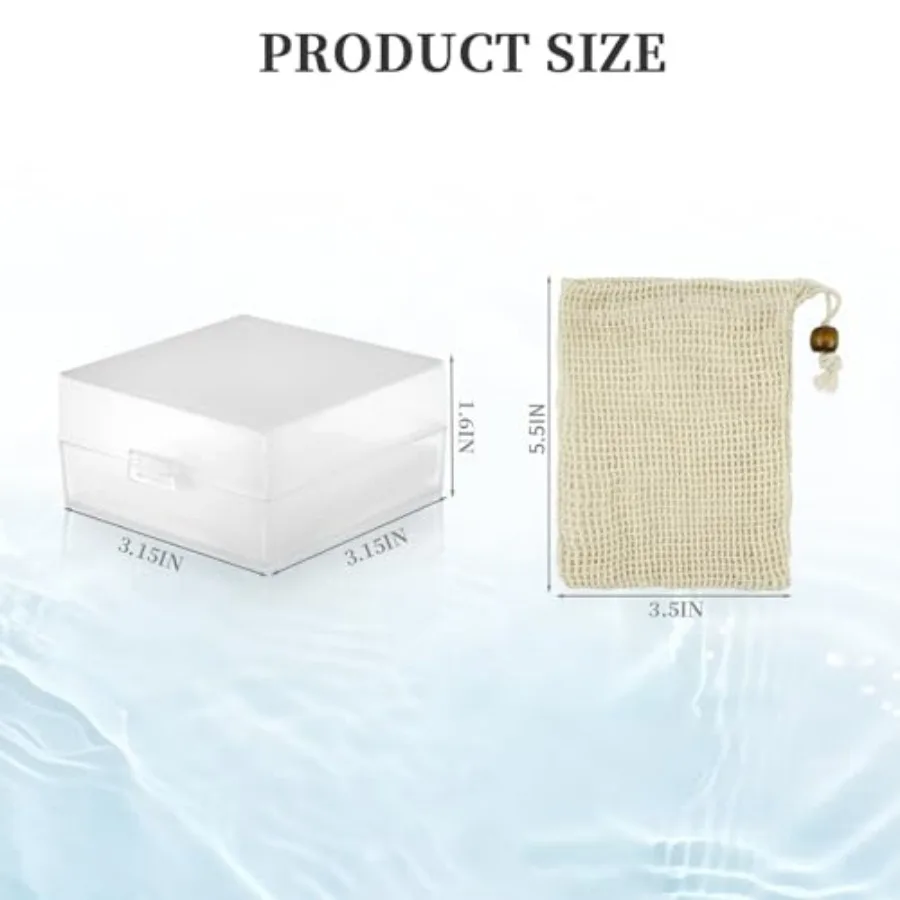 1 PCS Travel Soap Case for DR. Squatch Soap, Translucent Square Soap Dish with Draining Pad, Portable Bar Soap Travel Case with