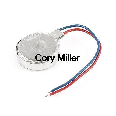 Phone 2-Wire Mini Vibration Motor 10mmx3mm DC 1.5-3.7V Replacement Silver Tone