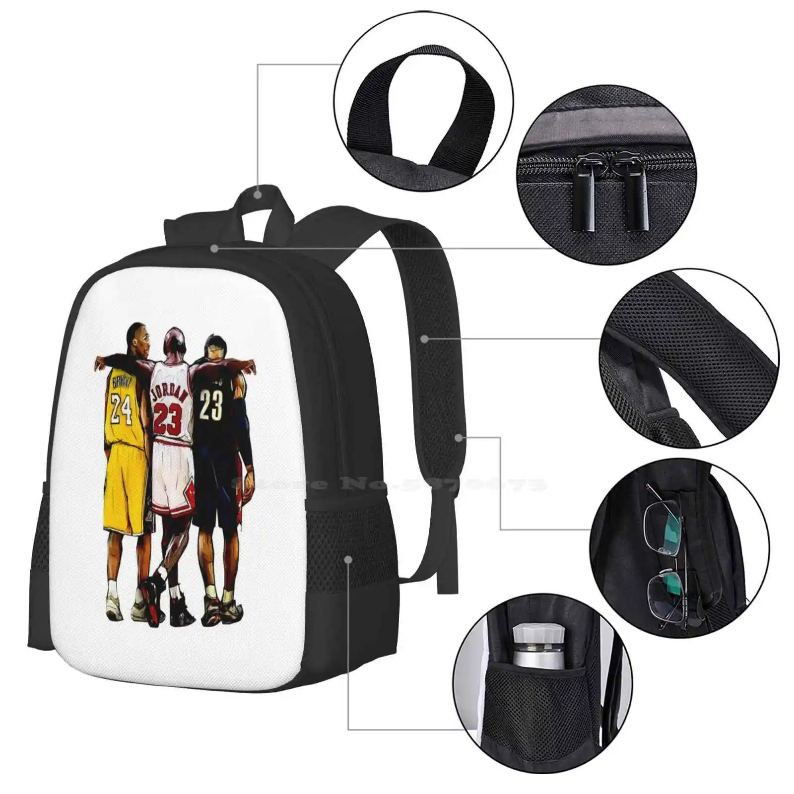 Basquete Jump Corner Student Bag, Juntos, os recém-chegados, Unisex Student Bag, Cool Forever Mochila, Michael, Número, Canto, 23, 45