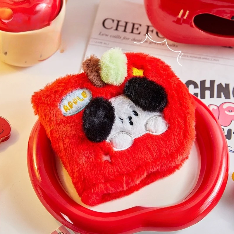 

Новый пушистый плюшевый блокнот с рисунком яблока и щенка, милый журнал для скрапбукинга для девочек, дневник с мягкой обложкой, подарок для студентов, пишущих