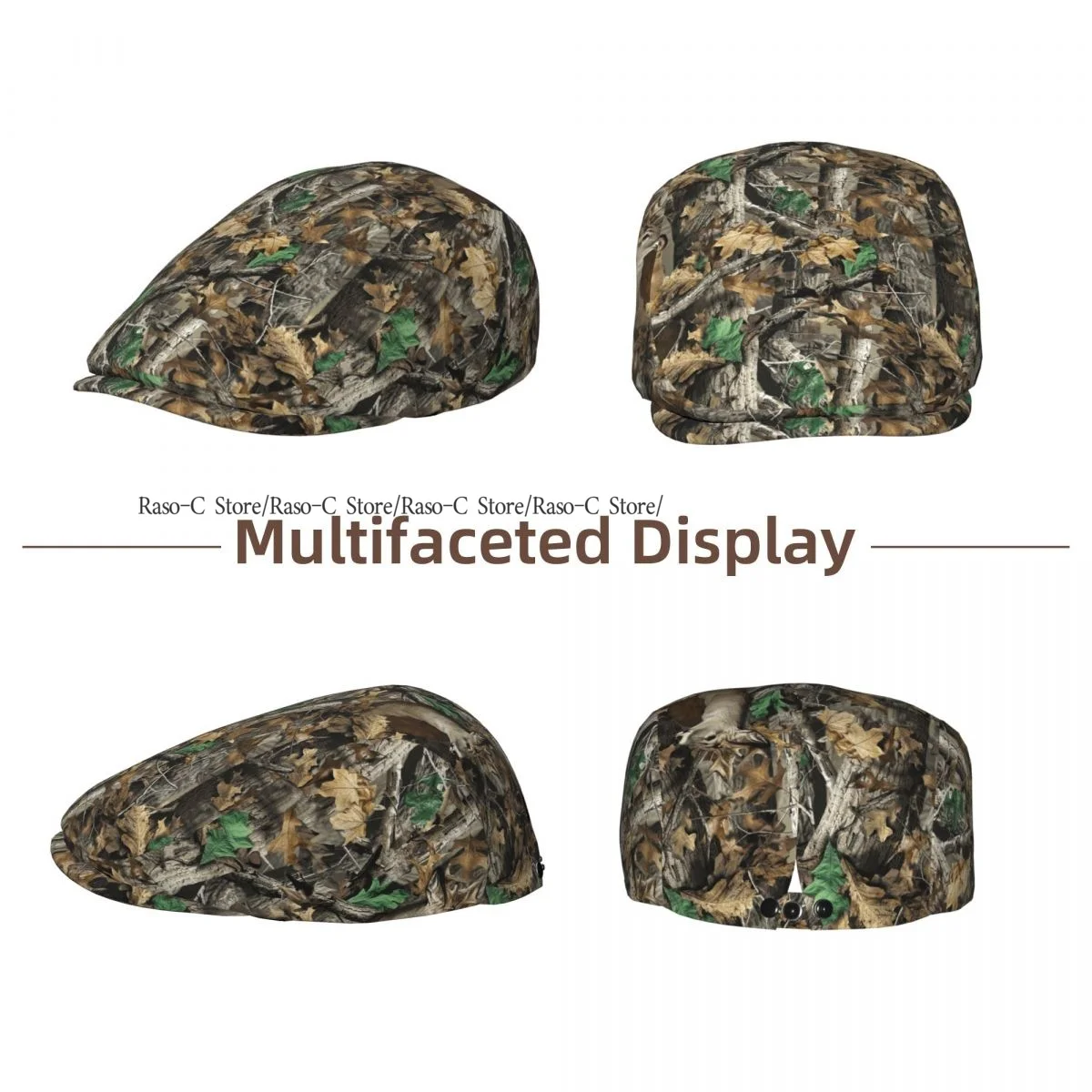 Spring Summer Adult Flat Cap Camouflage Forest Tree Unisex Newsboy Ivy Cap Light Thin Forward Beret Outdoor Hat