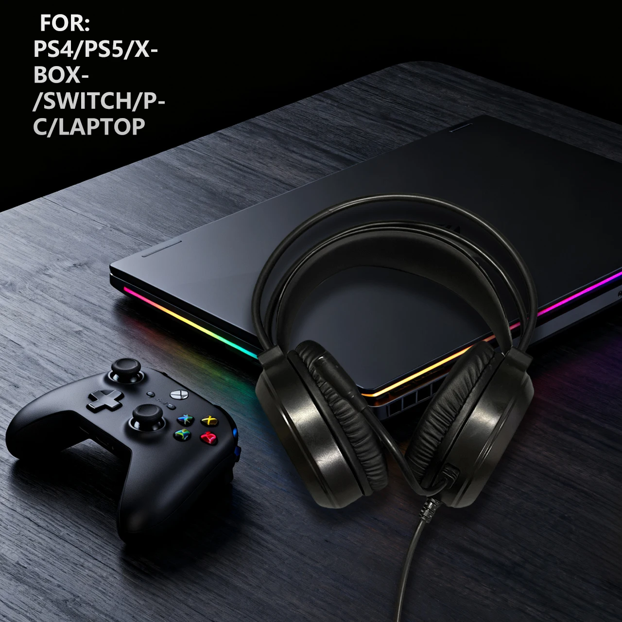 سماعات رأس سلكية H85 للألعاب والكمبيوتر والموسيقى تناسب الدورات عبر الإنترنت والمؤتمرات وأعياد الميلاد. يعمل مع PS4/PS5/Xbox/Switch/
