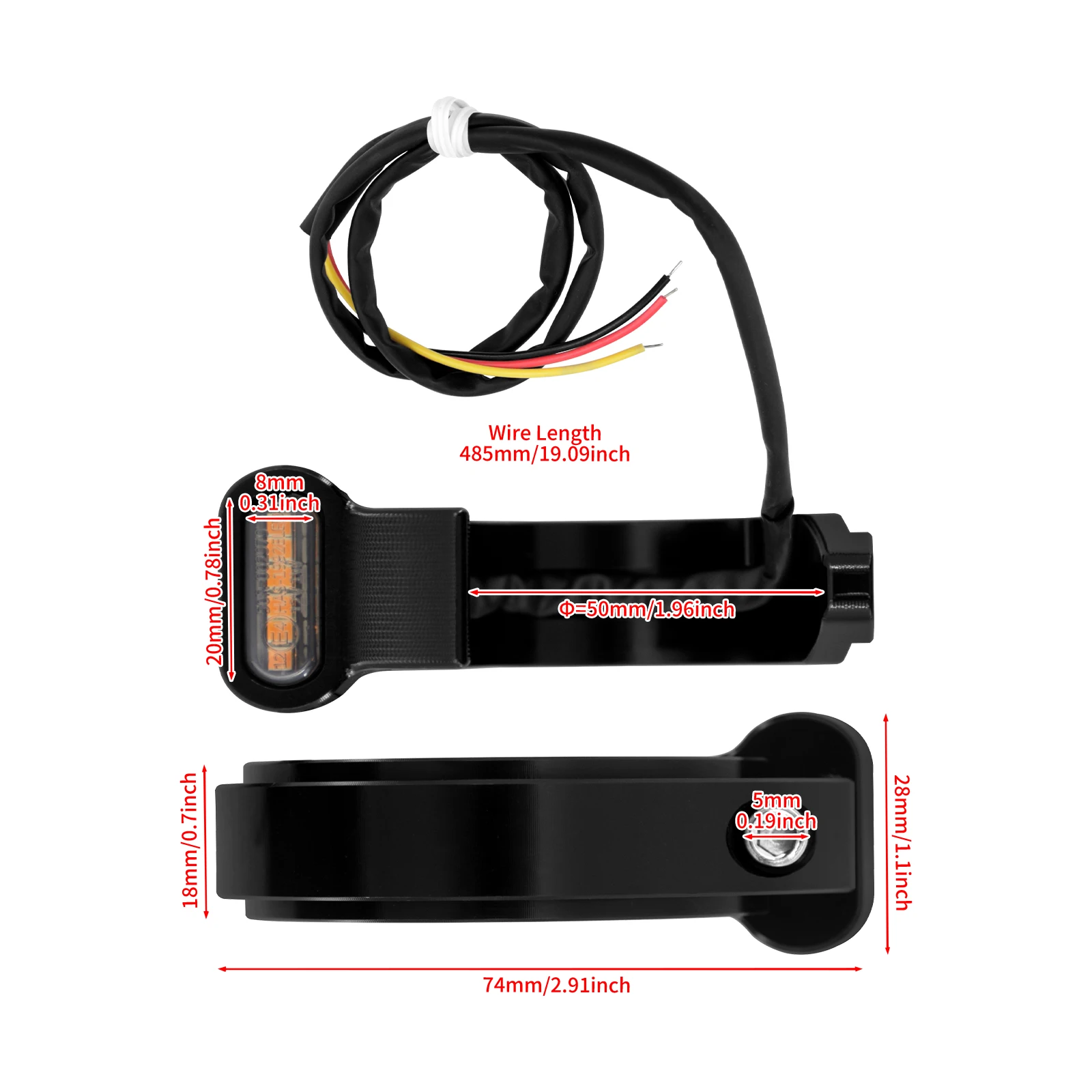 Motorcycle E Mark LED Turn Signal Indicator Light For Harley Sportster Nightster 975 RH975 22-24 Front Fork Shock Absorbers Lamp