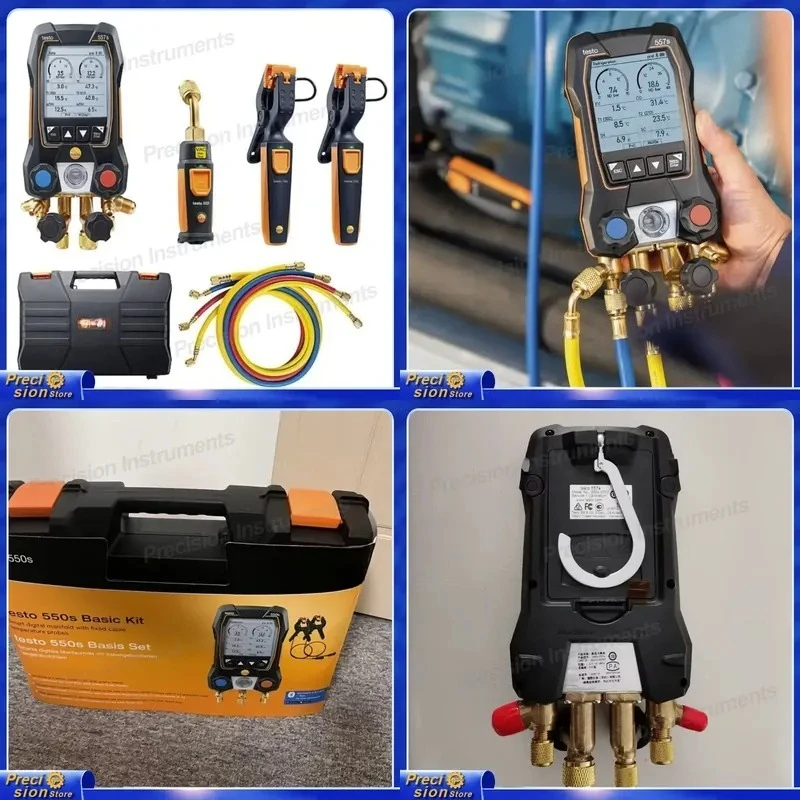 For Smart Digital Vacuum Gauge Manifold Kit Wireless Temperature Probes HVAC Refrigeration AC Charging Tool Auto Car Repair