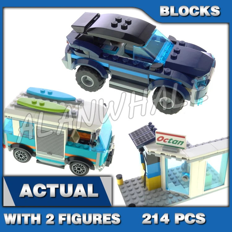 

214pcs City Service Station Octan E Charging Point Gas Pump SUV Camper Van 11532 Building Blocks Toys Compatible with Model