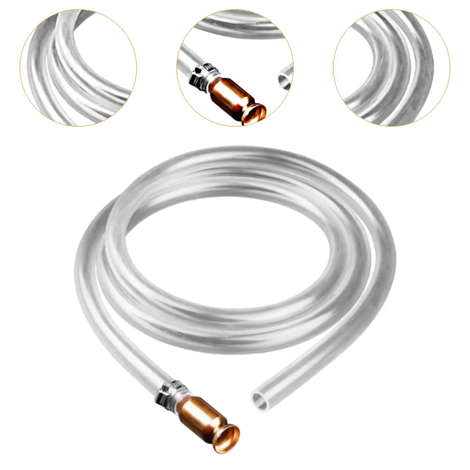 Self Priming Siphon Hose Clear PVC Manual Shaker Pump Brass Valve Aquarium Water Transfer Hose for Fish Tank Car Boat