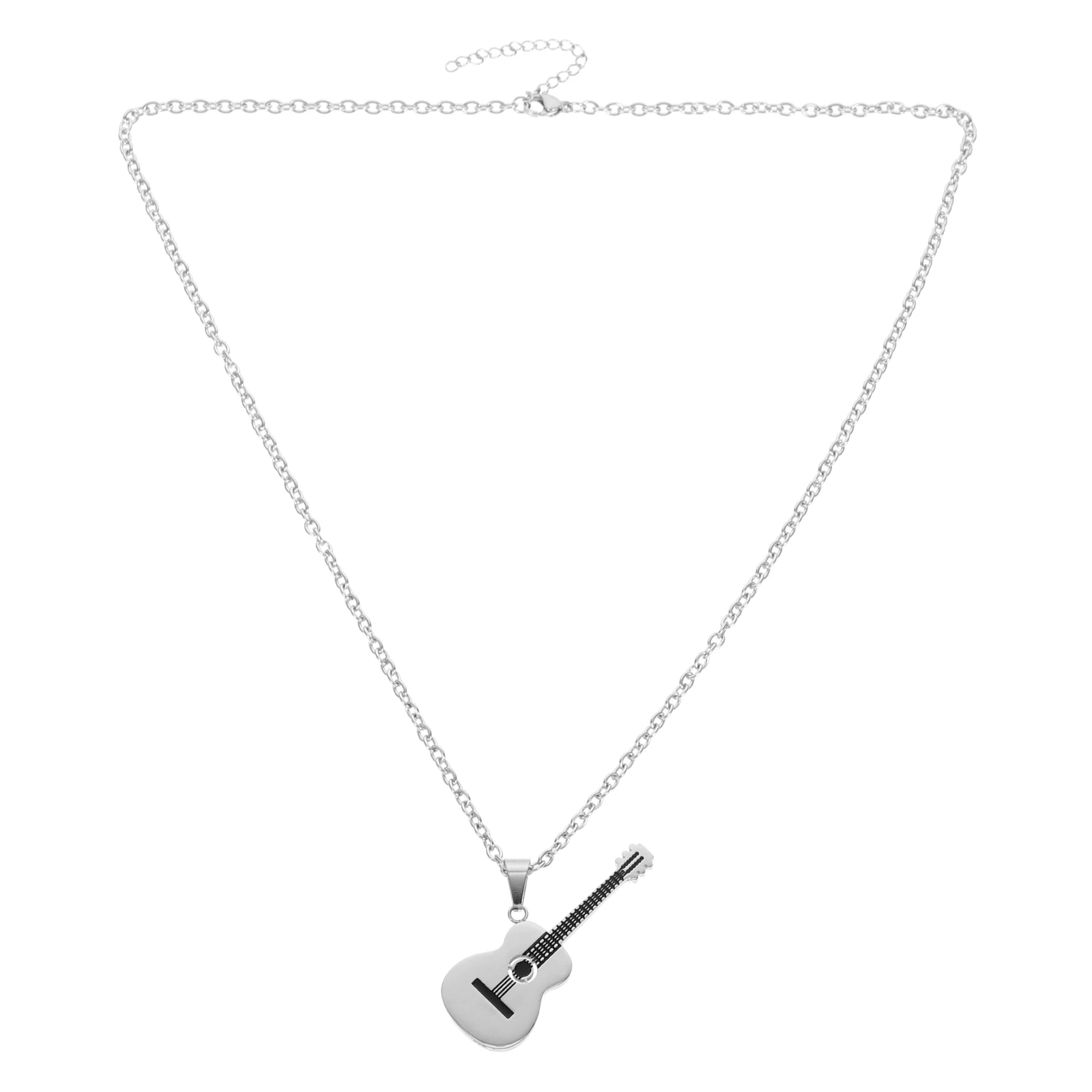 

Musical Guitar Titanium Steel Electric Pendant Men Jewelry Gifts Electric Guitar Neck Pendant Decorative Accessories