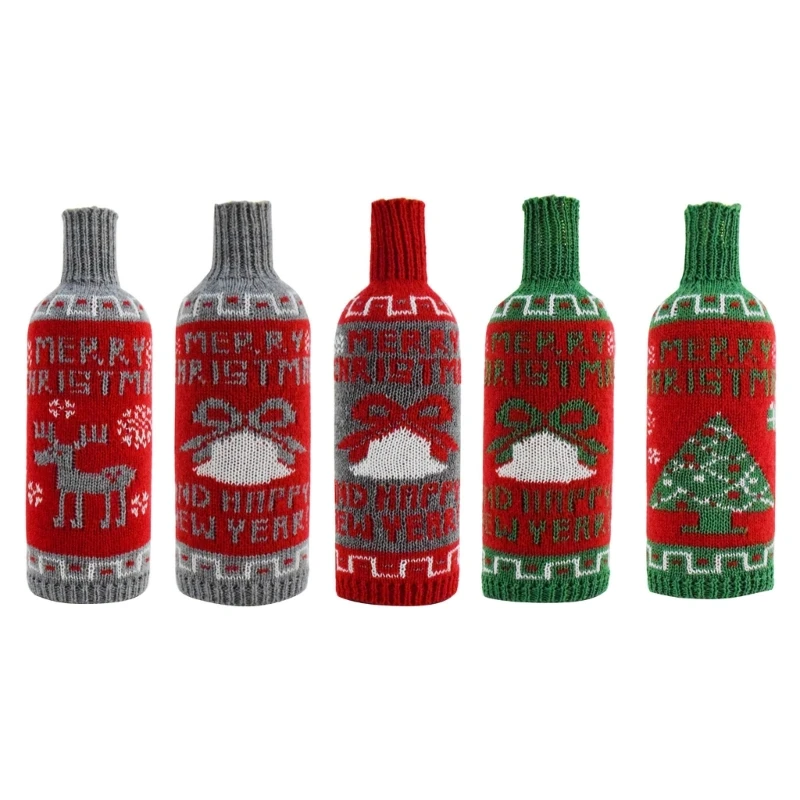 Knitted Wine Bottle Cover Wrap Enhances Festival Atmospheres Suitable For Family Gatherings And Holiday Gift Wrapping