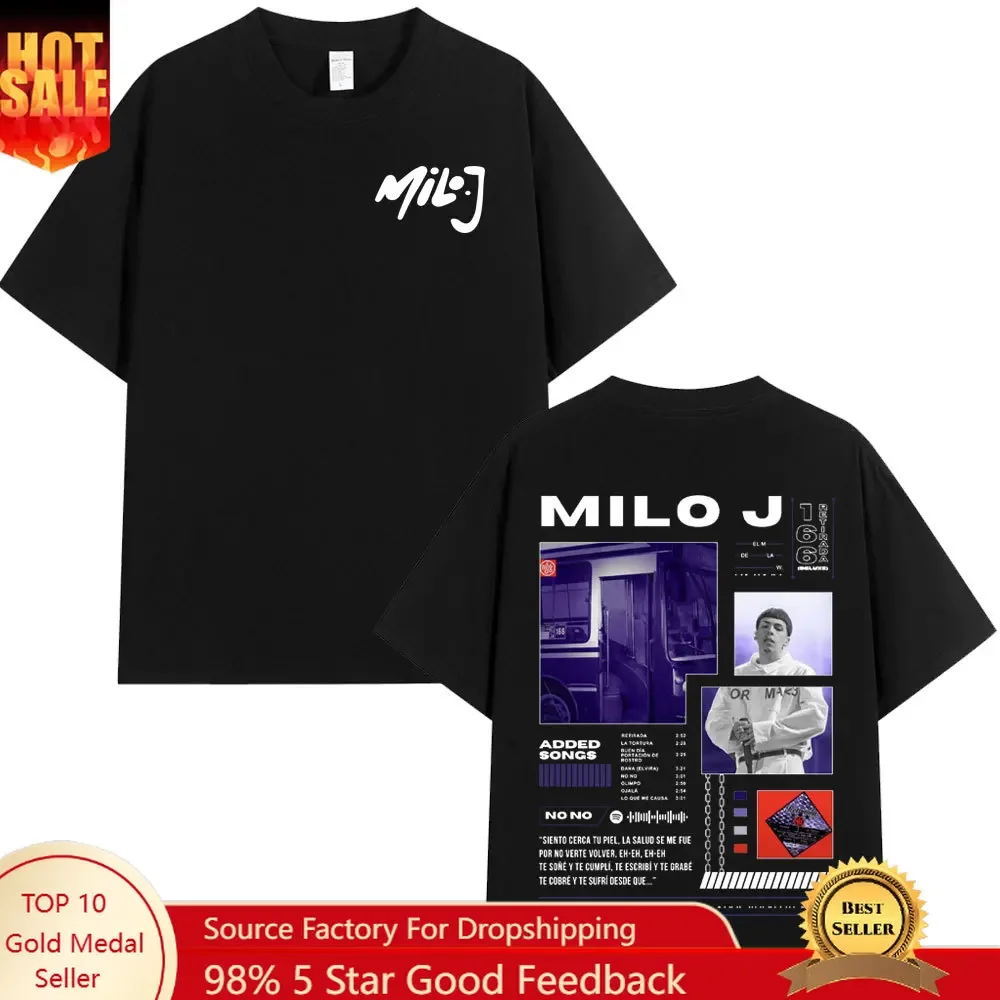 Rapper Milo J 166 Album T Shirt Men Women Fashion Hip Hop T-shirt 100% Cotton Casual Oversized Short Sleeve T-shirts Streetwear