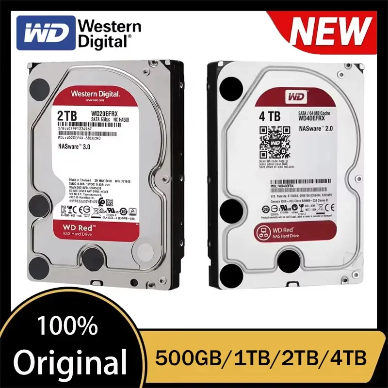 Western Digital WD Red 4TB 2TB Red NAS Hard Disk Drive 3.5" 6TB Internal Hard Drive 5400RPM SATA 6Gb/s 64MB Cache For Desktop
