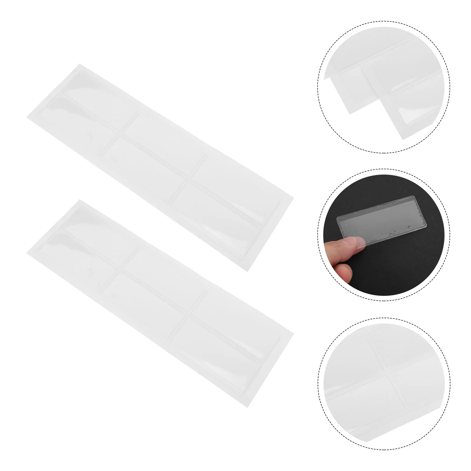 24 Pcs Label Holder Bag Labels Bookshelf Tag Holders Adhesive Index Card Pockets