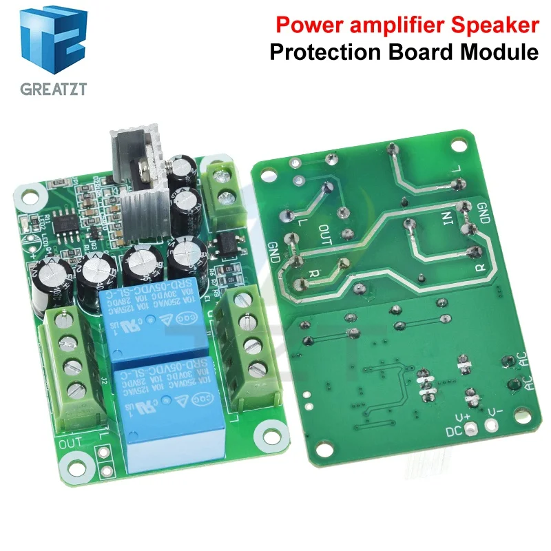 GREATZT Power amplifier Speaker Protection Board  Boot Delay DC Protect Sensitivity adjustable Stereo Amplifier Double Channel