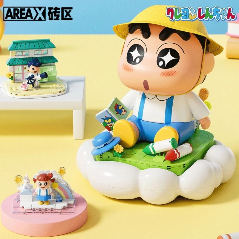 

AREAX Crayon Shin-chan Building Blocks Pat Light Toy Cloud Light Large Size Nene Kazama Assembly Model Ornament Gift