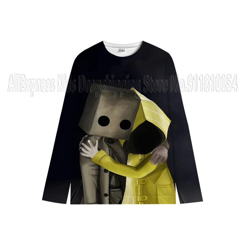 Little Nightmares 2 أطفال طفل الفتيات البلوز عيد الميلاد زي الخريف لطيف سانتا القوس طباعة طويلة الأكمام طاقم الرقبة البلوز القمم