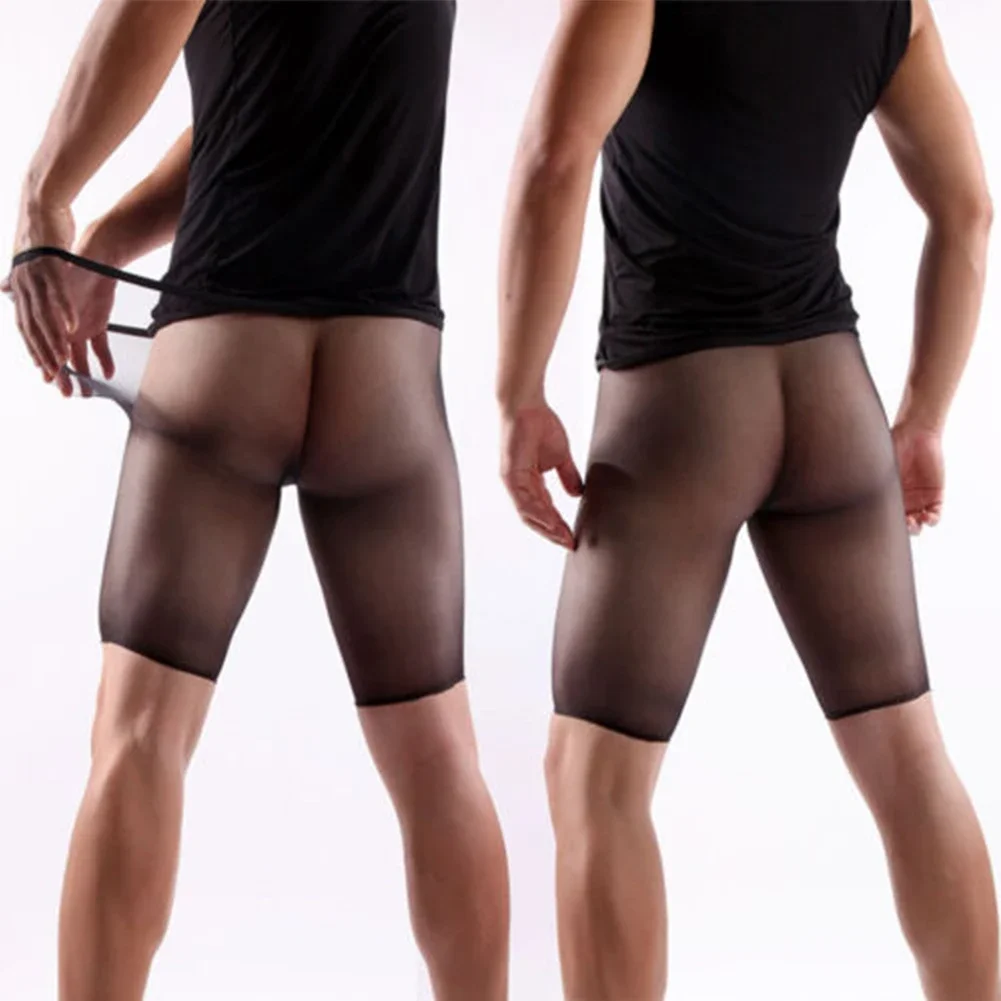 

Mens Glitter Tights Sheer Mesh Transparent Sissy Stockings Polyester Cock Sheath Pouch Stretchy Pantyhose Erotic Underwear