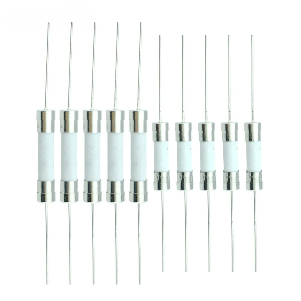 10 Stück 5x20 6x30mm Schnell- und Langsam-Auslösende Keramikrohr-Sicherungen mit Stiftanschluss 0,5A 1A 1,5A 2A 3A 3,15A 4A 5A 6A 8A 10A 12A 15A 20A 25A 30A – Detail 2