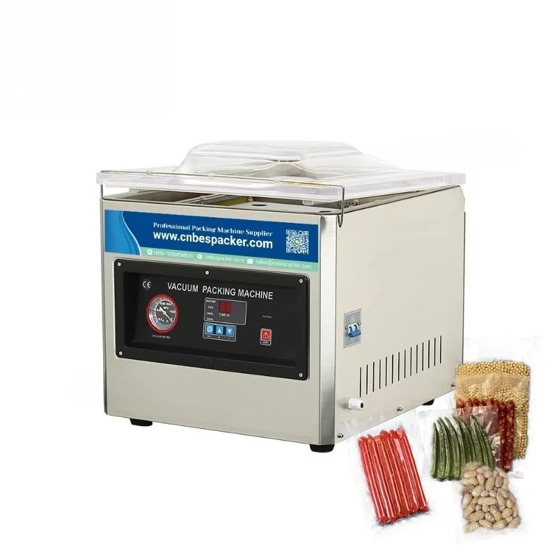 

DZ-400T Tabletop Stainless Steel Vacuum Chamber Vacuum Sealer Machine Meat Vacuum Sealing Packing Machine