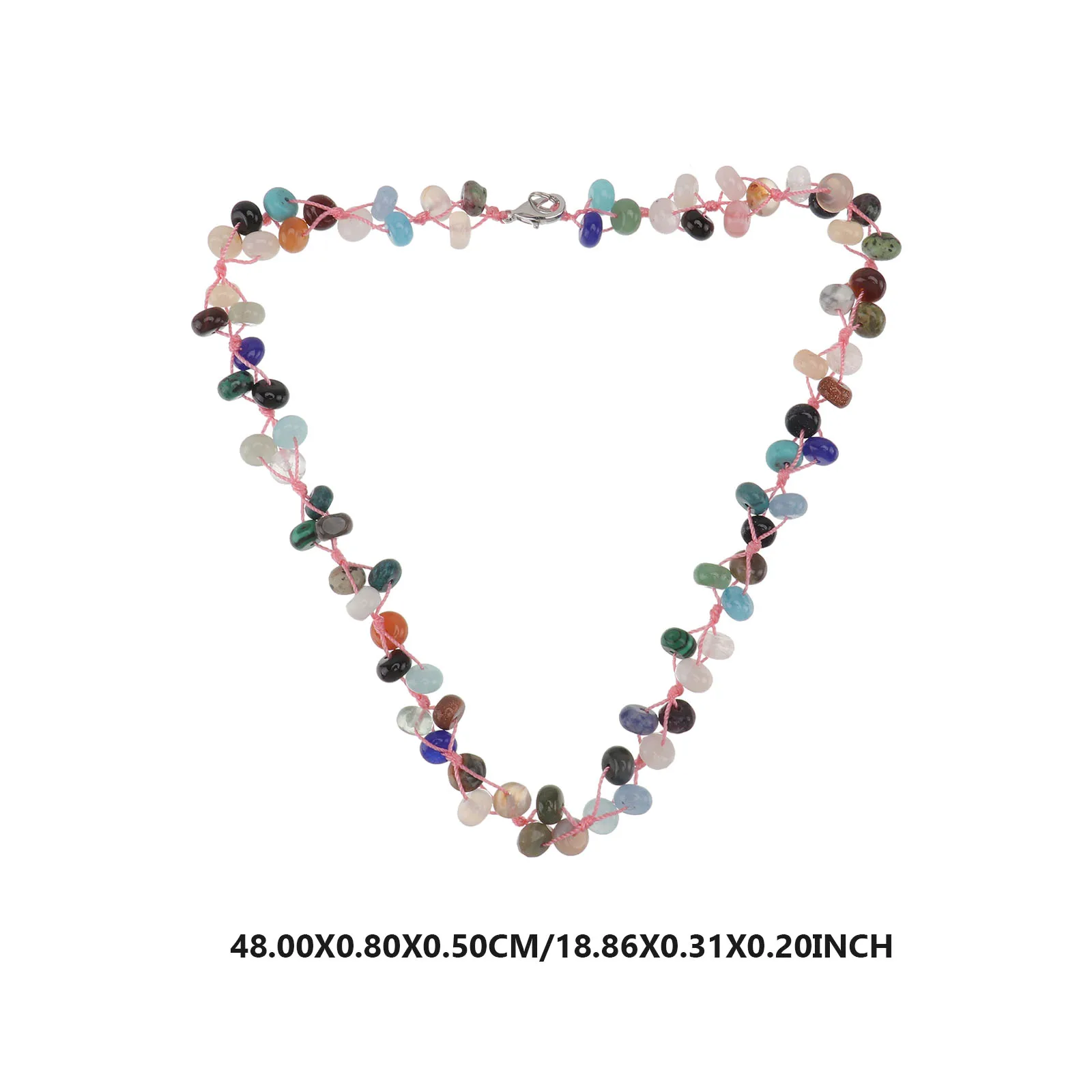 

1pc Natural Stone Necklace For Women Exquisite Fashion Clavicle Chain Versatile Neck Pendant Decorative Jewelry Simple Design