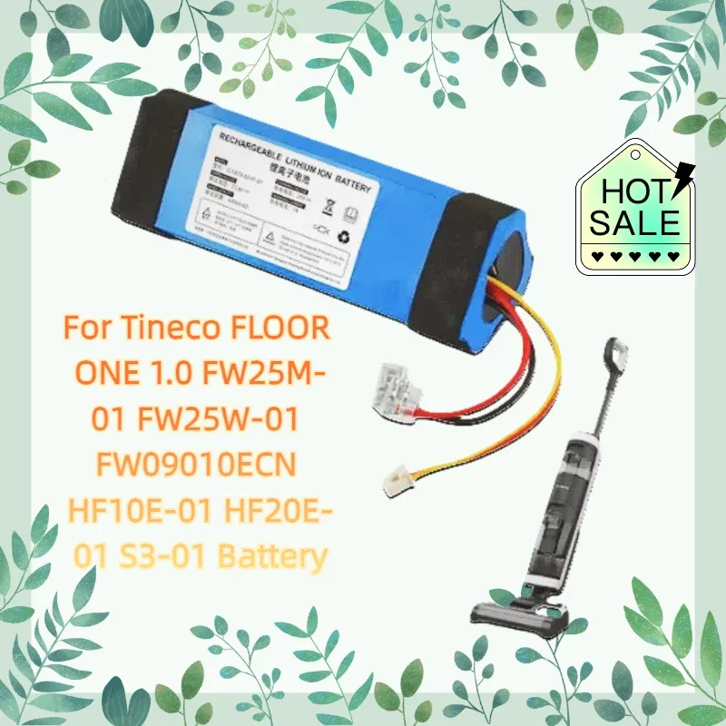 

21.6V Battery For Tineco FLOOR ONE 1.0 FW25M-01 FW25W-01 FW09010ECN HF10E-01 HF20E-01 S3-01 Floor Scrubber Accessories Parts