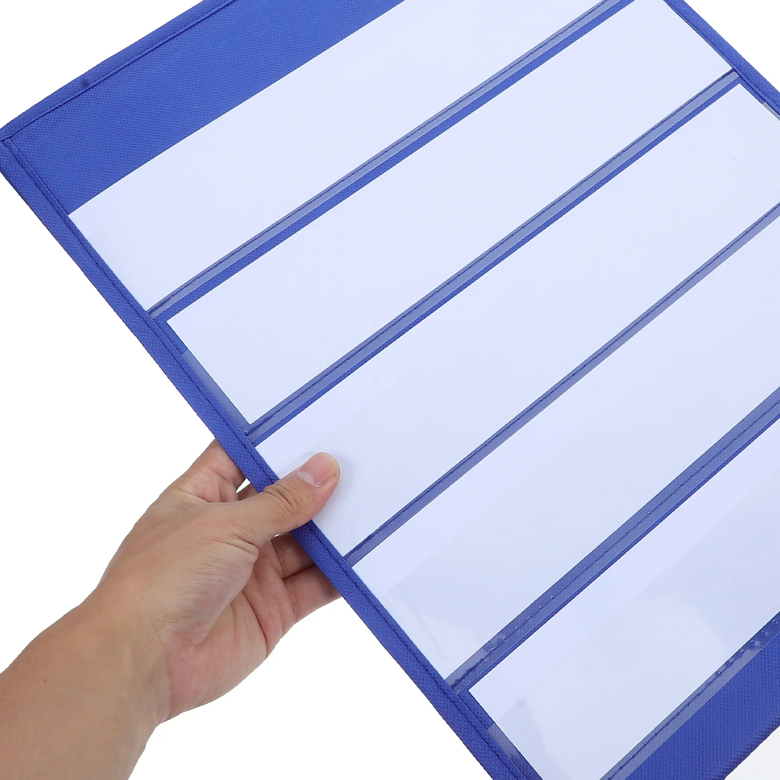 20Pcs Instructional Presentation Board Teaching Display Stand 43x33cm Self-Standing Desktop Pocket Chart with White Cards