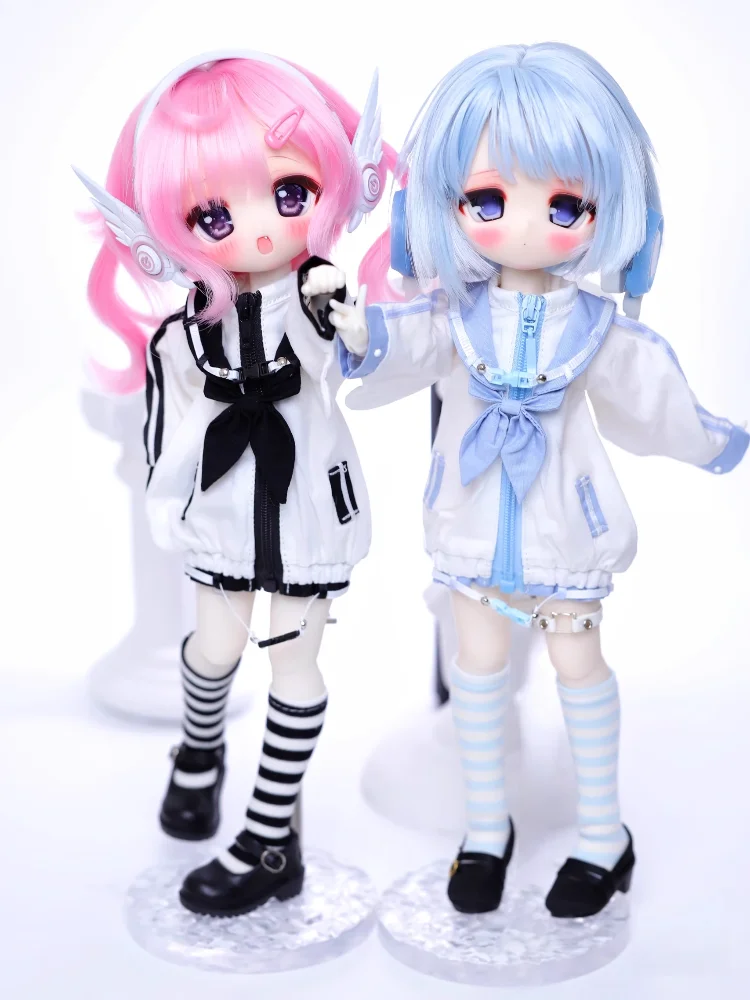 

New Arrival BJD Doll Clothes For 1/6 Yosd Doll Accessories Sweet Blue Pink Black Top Socks Set Doll Dress Up Gift Diy Clothes