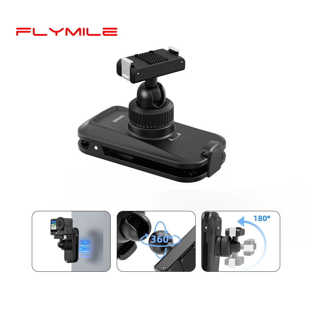 Clip Magnético para Mochila Flymile, Placa de Sujeción de Liberación Rápida para DJI Action 6, OSMO Action 5 Pro/Insta360 Ace Pro X5/Accesorio para GoPro