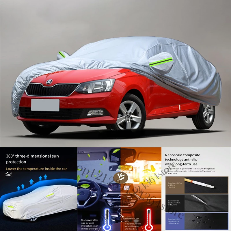 For Skoda Fabia Fit Outdoor Protection Full Car Covers Snow Cover Sunshade Waterproof Dustproof Exterior Car cover protection