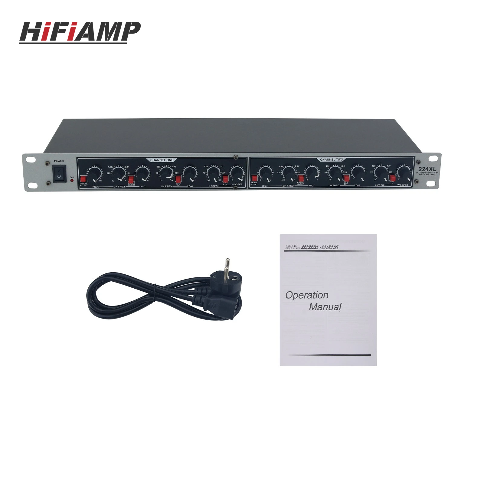 HiFiAMP 224XL Professional Audio Signal Distributor Stereo 2-Channel/Mono 4-Channel Crossover Electronic Frequency Divider