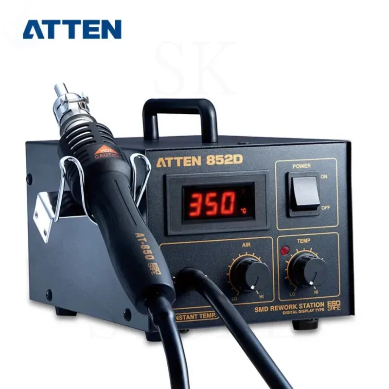 ATTEN AT852D 550W 220V/110V Hot Air Rework Station Heteluchtpistool Soldeerstation met 2 Nozzle voor BGA IC Desolderen Tool