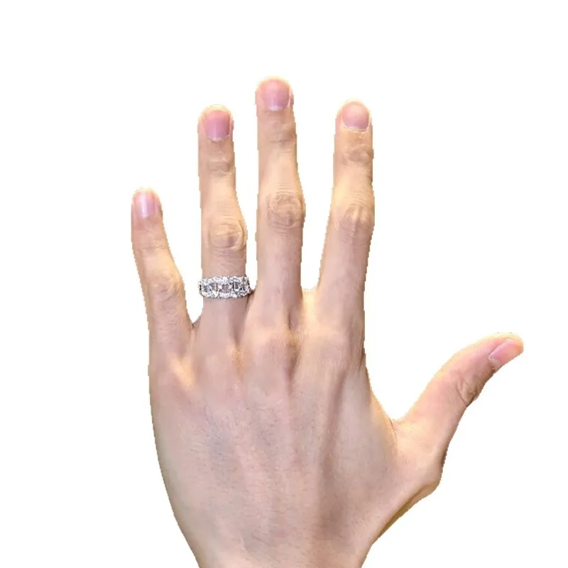 الفرنسية الرجعية الفضة الدانتيل القيثارة صف خاتم الماس الإناث المتخصصة تصميم رائعة الأناقة الخفيفة الفاخرة الراقية المجوهرات #5