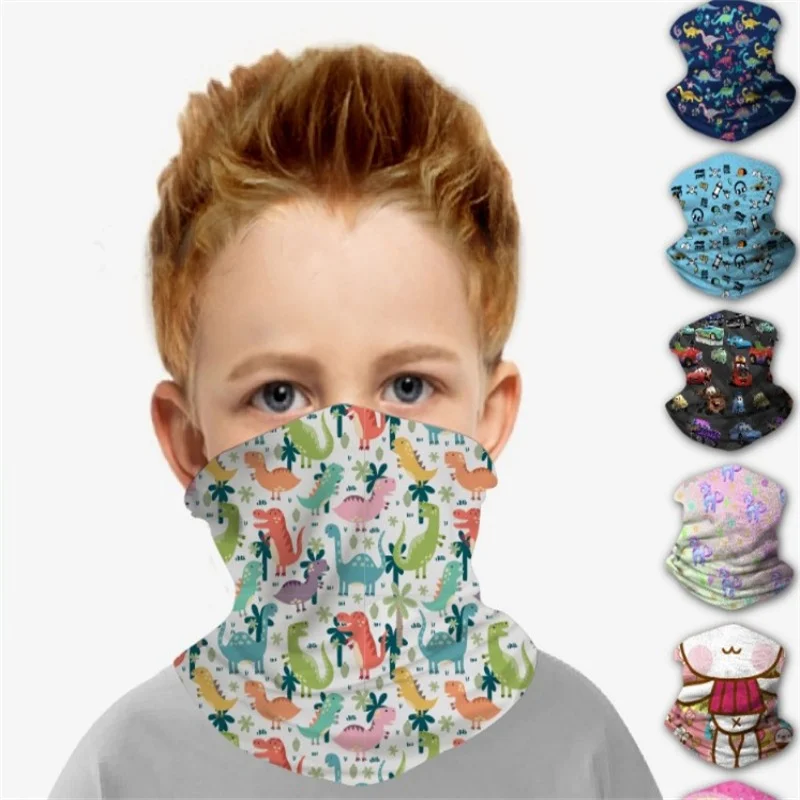 Cartoon Children Ice Silk Face Protection Scarf Soft Neckerchief Girls Baby Spring Summer Sun Protection Neck Collar Scarves