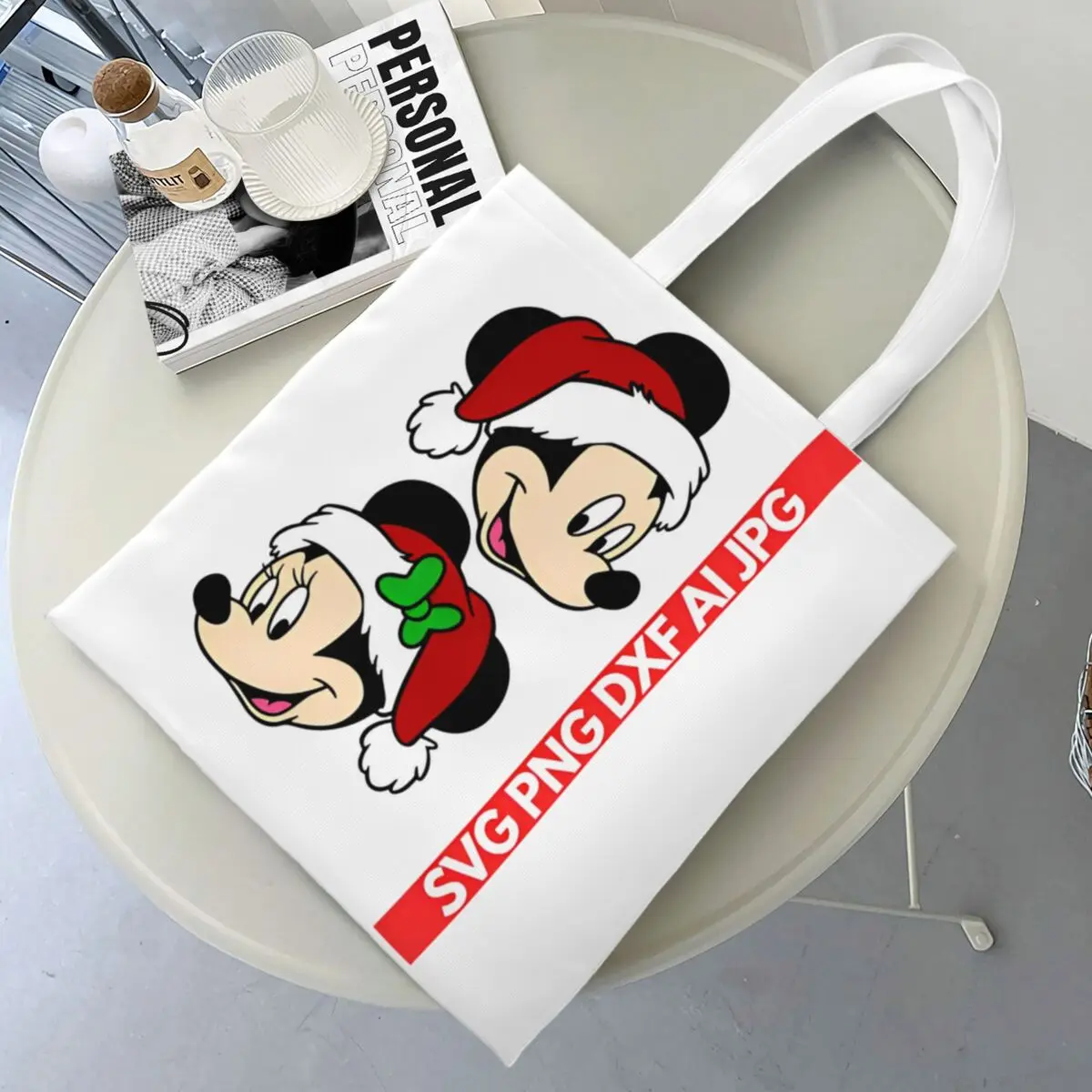 Cartoon Minnie Topolino Borsa tote in tela Borse a tracolla Borse per la spesa di grande capacità per le donne