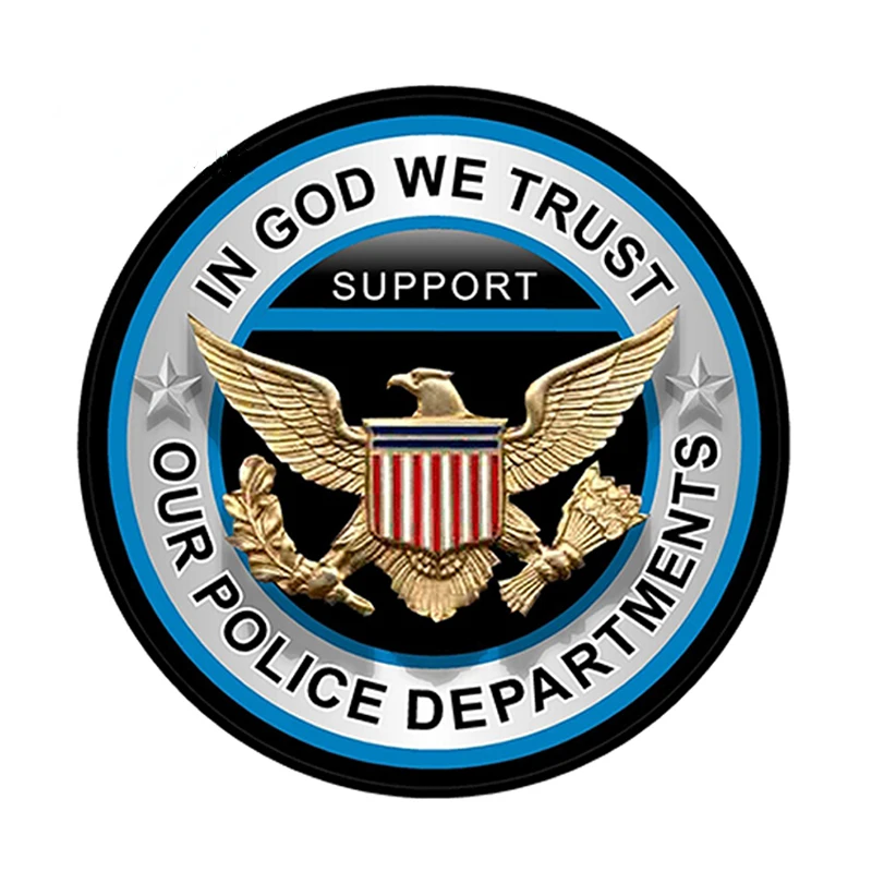

In God We Trust Support Our Police Department Sticker Car Window Truck Bumper Decals Car Stickers Waterproof Graphics