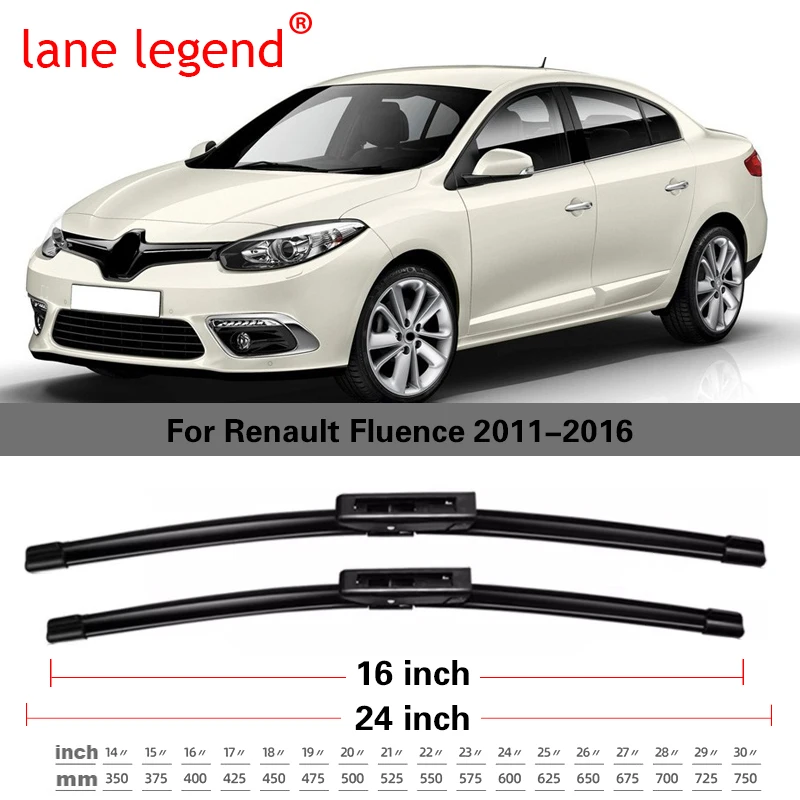 Front Wiper Blades For Renault Fluence 2011-2016 Windshield Windscreen Window 24\