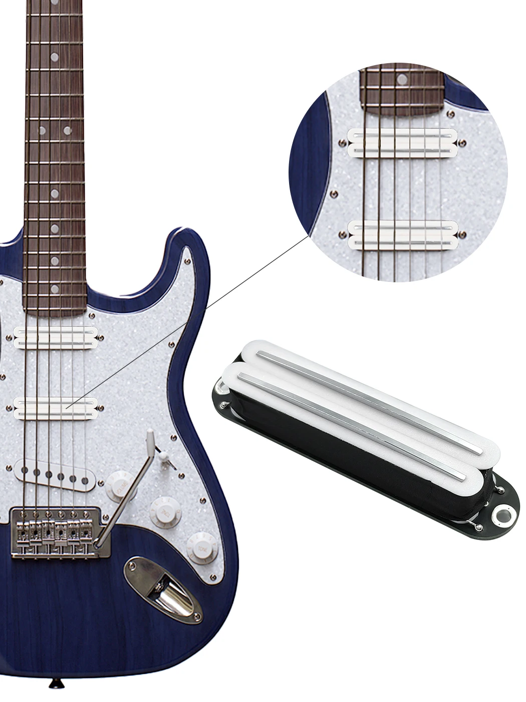 Phrilam Pro ST ثنائي ملف واحد الحجم لاقط هامبوكر صغير تشويه فائق للجيتار الكهربائي طراز Strat 6.1/9.0/13K #5