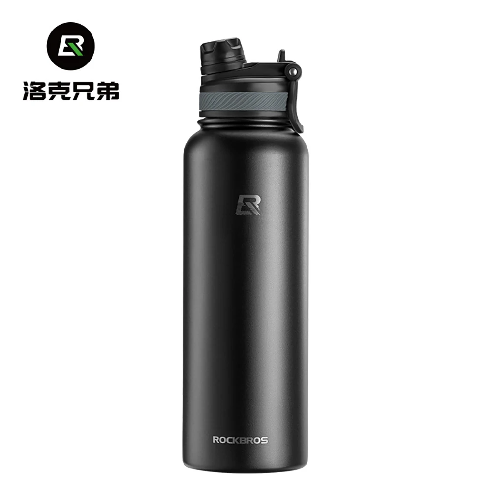 ROCKBROS 1,2L Isolierte Fahrrad-Trinkflasche Sport-Trinkflasche Rutschfest 304 Edelstahl Vakuum Kalt- und Heiß-Thermobecher – Detail 17