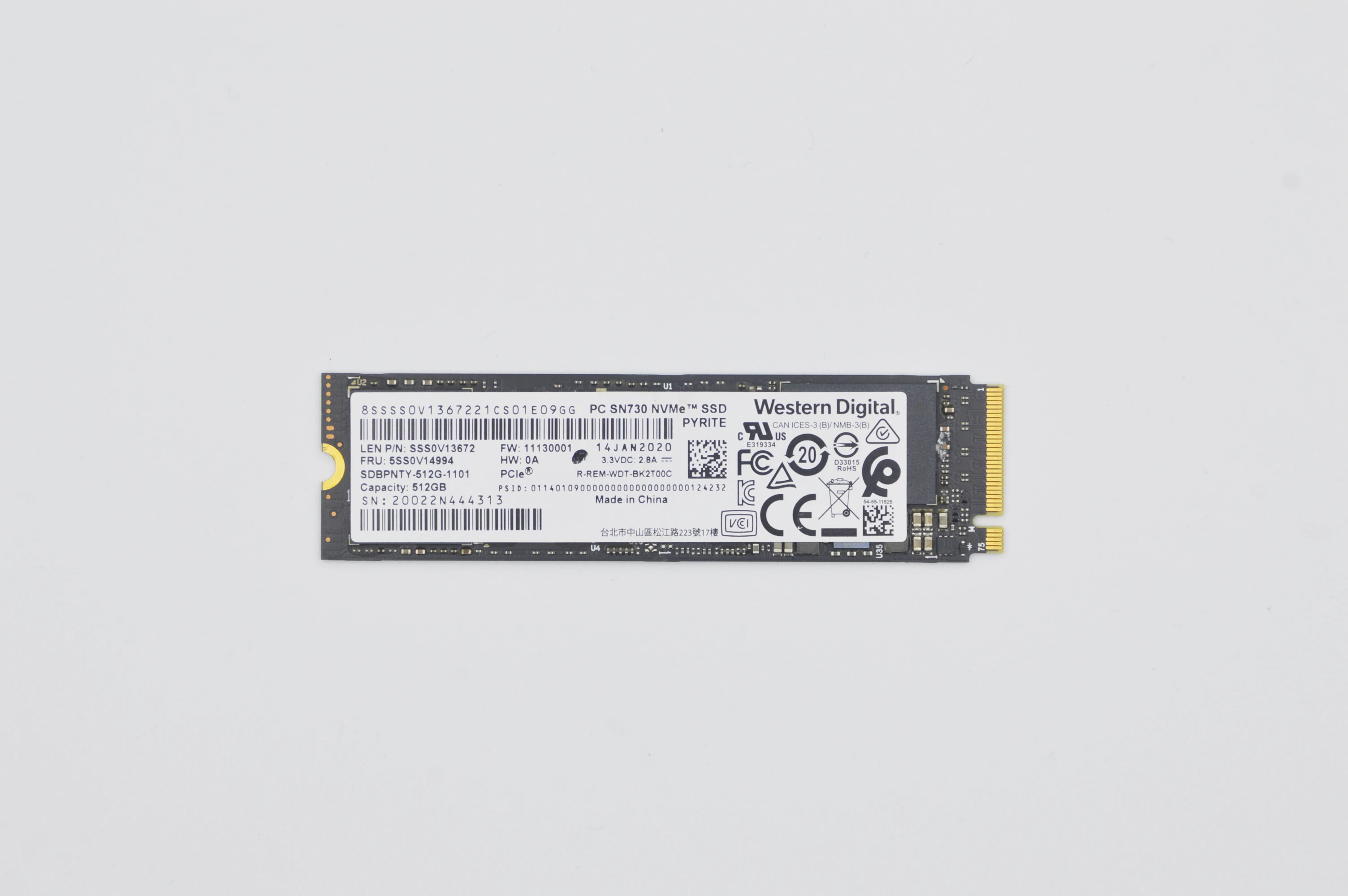 Used Full tested 100% good SN730  512GB 2280 M.2 NVMe SSD from Lenovo disassembled solid state drive for Western Digital