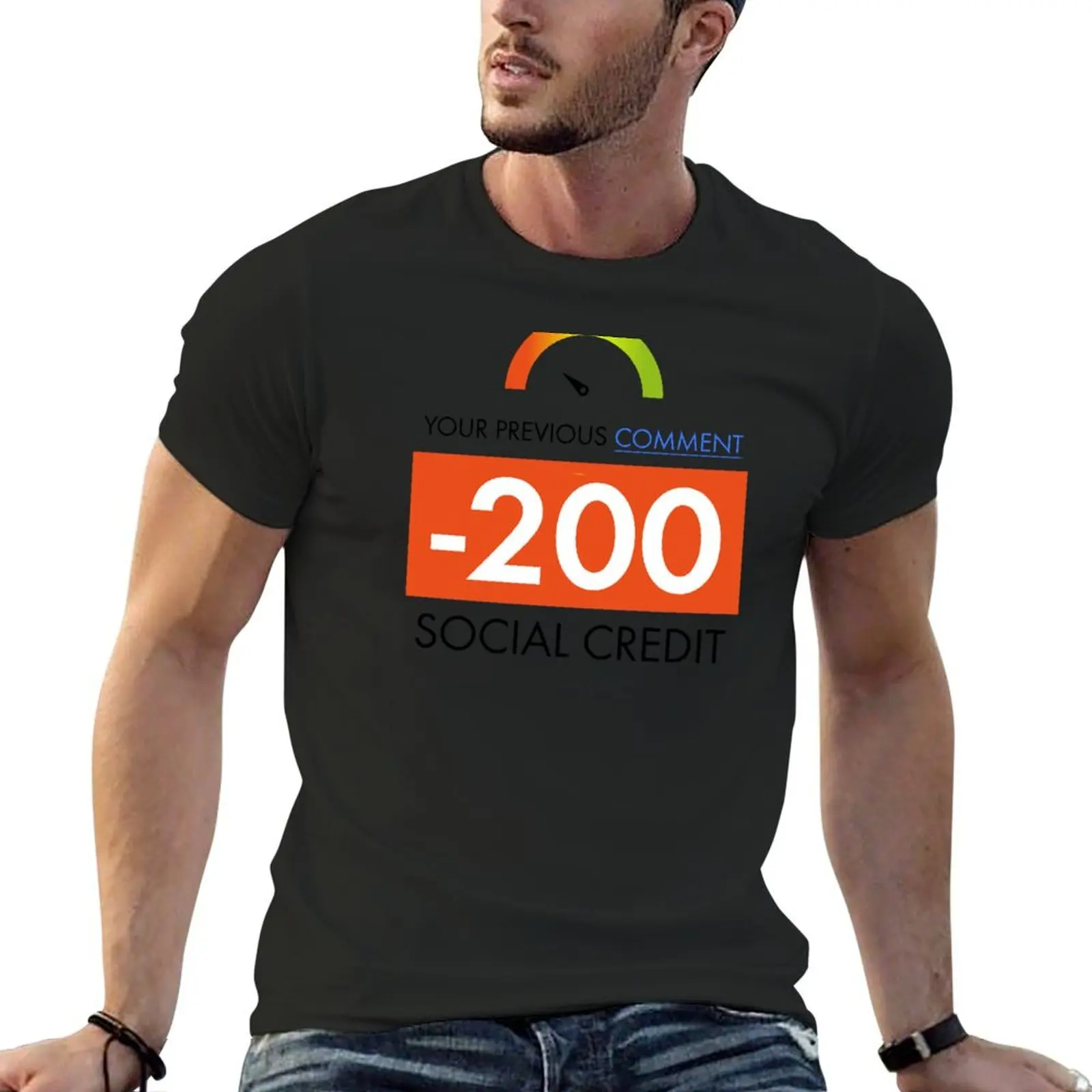 Social credit T-Shirt vintage anime shirt tees mens fashion