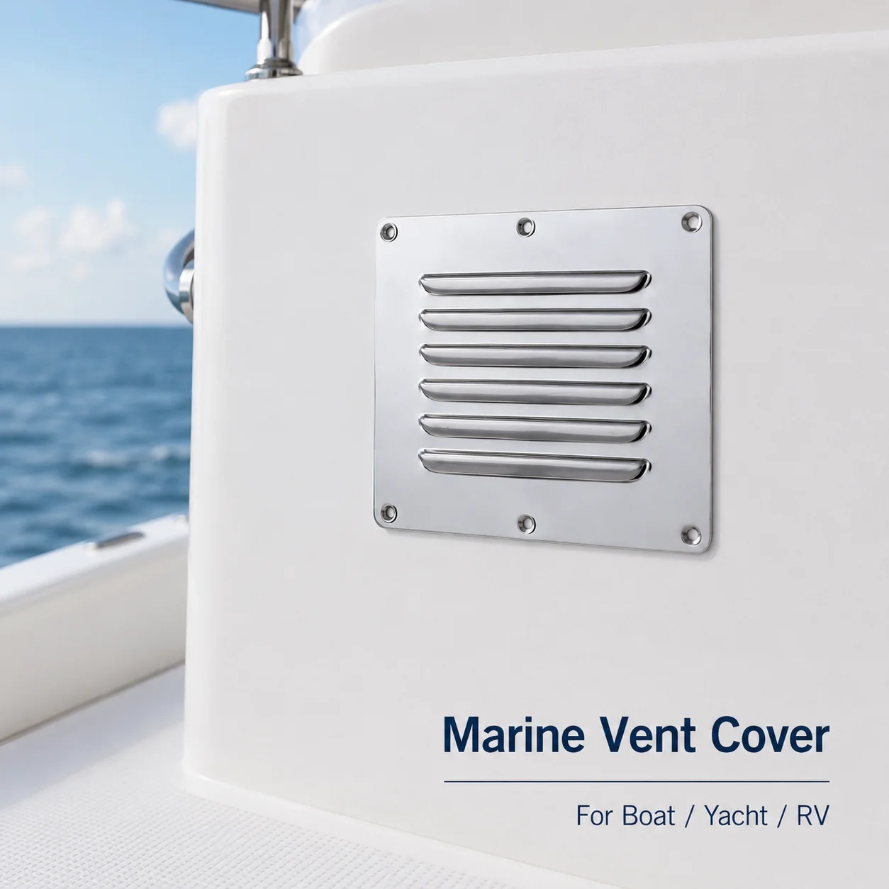 Marine Hardware Stainless Steel Boat Marine Square Air Vent Louver Vent Grille Ventilation Louvered Ventilator Grill Cover