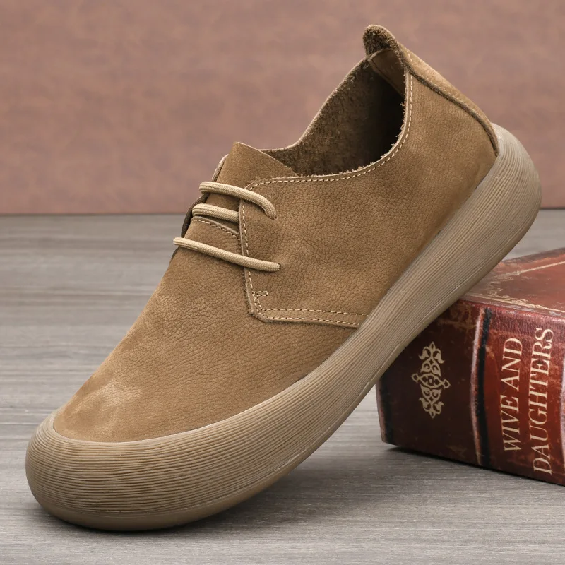 

Мужская обувь 2025 Новая кожаная модная обувь Классическая мужская мужская повседневная обувь Дизайнерские туфли на плоской подошве со шнуровкой Роскошные мужские топсайдеры