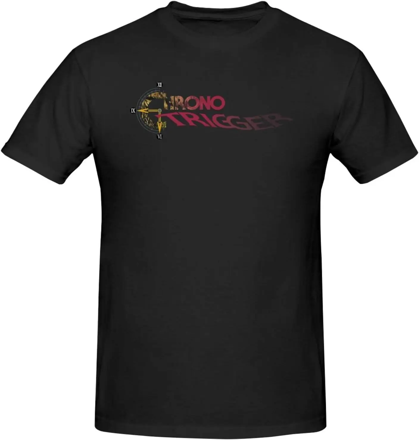 Chrono Music and Trigger T-Shirt Casual Cotton Crewneck Short Sleeve Tops Unisex Print Tee Shirt Black