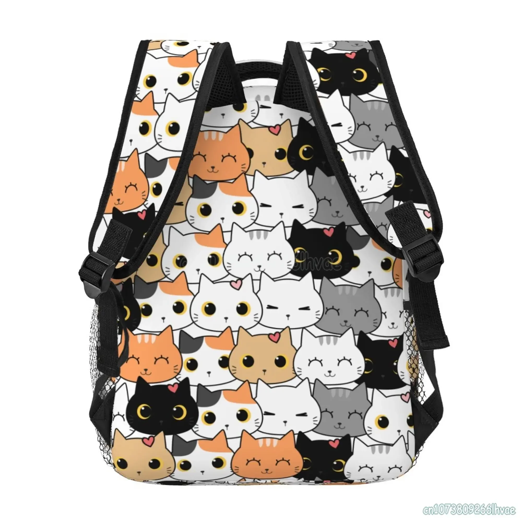 Anime Neko Atsume Women Backpack Cartoon Mochila for Girls Boys Travel Rucksack Cute Cat Printing Shoulder Bag for Teenages