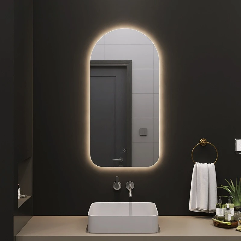 

Smart, irregular mirror, arched bathroom mirror, arch backlight, light luxury, frameless decoration