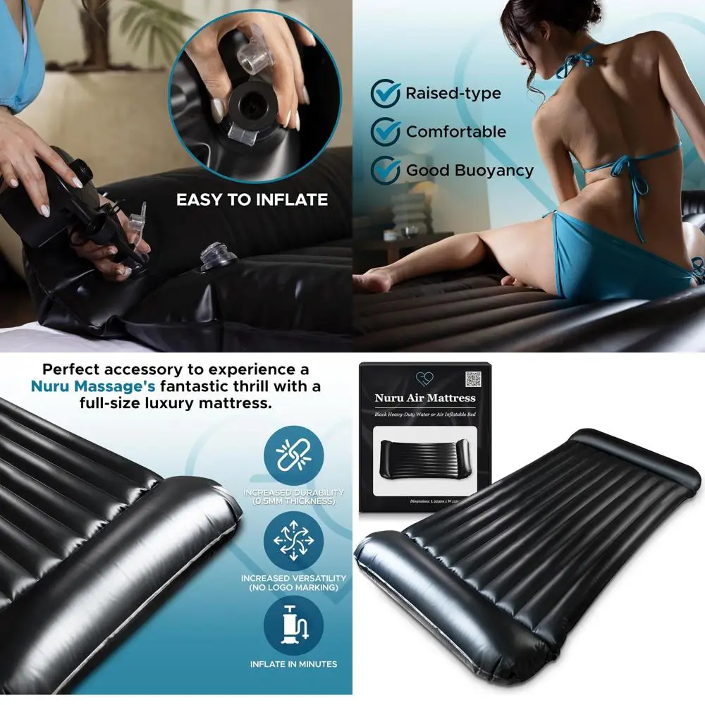 مرتبة تدليك Nuru متينة قابلة للنفخ من مادة PVC |   مقاوم للماء، 88 × 48 × 6 |   مقاومة للزيت والماء والسيليكون