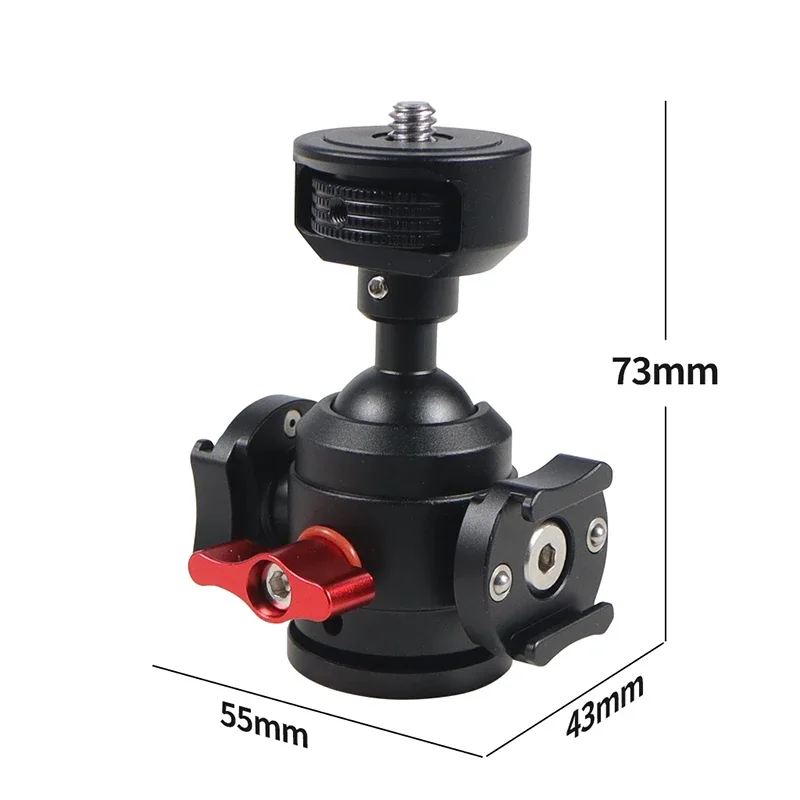 범용 삼각대 헤드 360 °   디지털 SLR 카메라용 구형 파노라마 헤드 표준 1/4인치 나사 인터페이스 볼헤드 어댑터