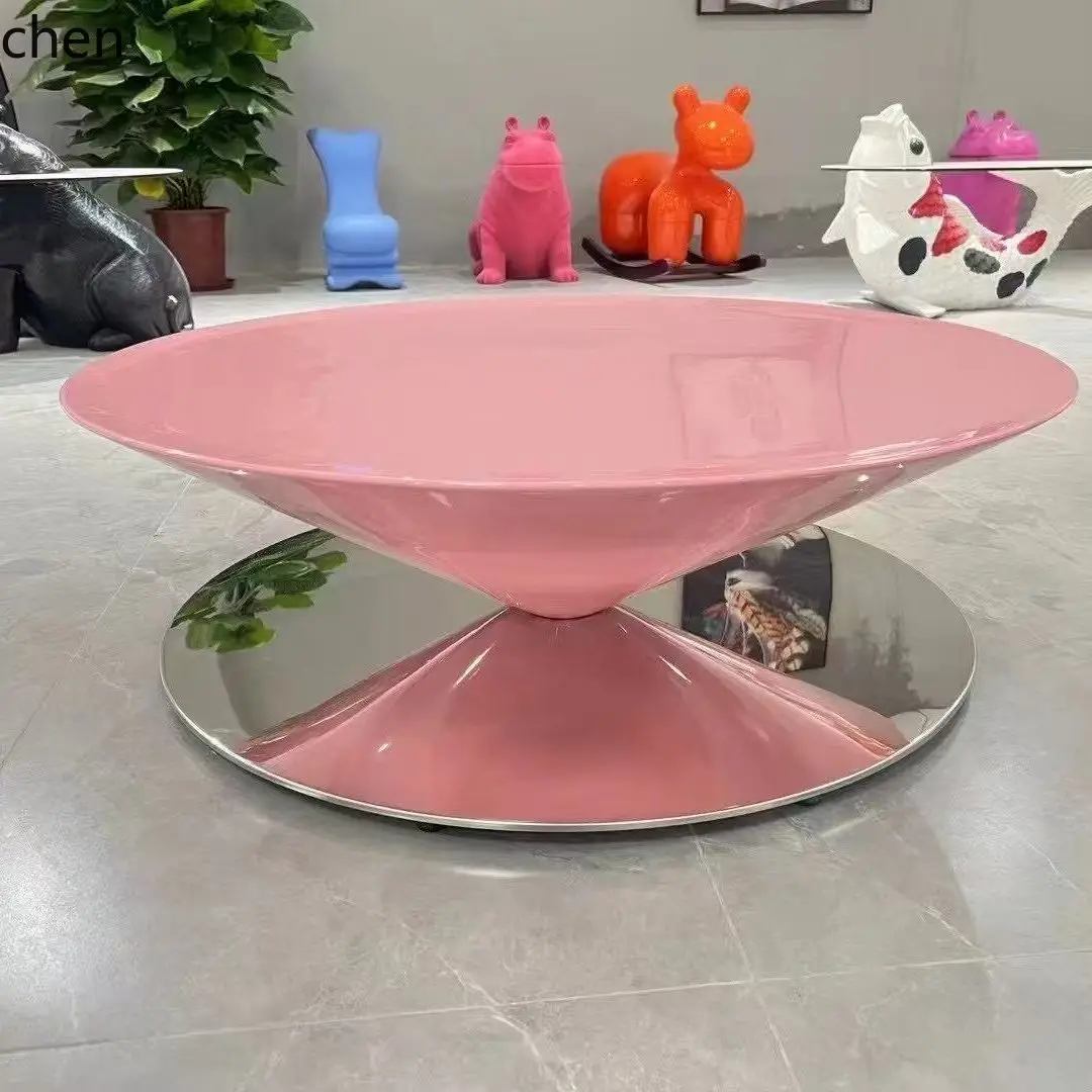 HXL Floating UFO Coffee Table Living Room Minimalist Glass Fiber Coffee Table