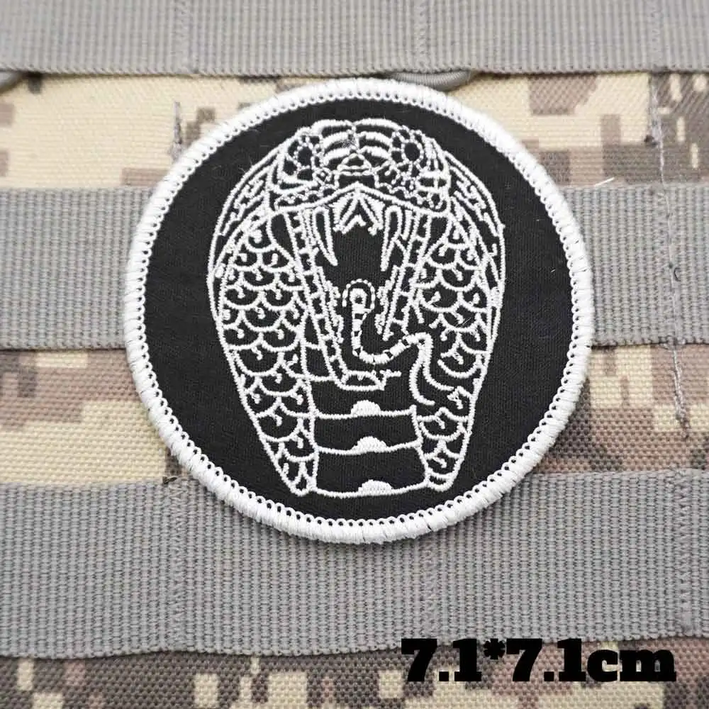 Cobra Tactical Military Tactical Embroidered Patches  Armband Backpack Badge with Hook Backing for Clothing