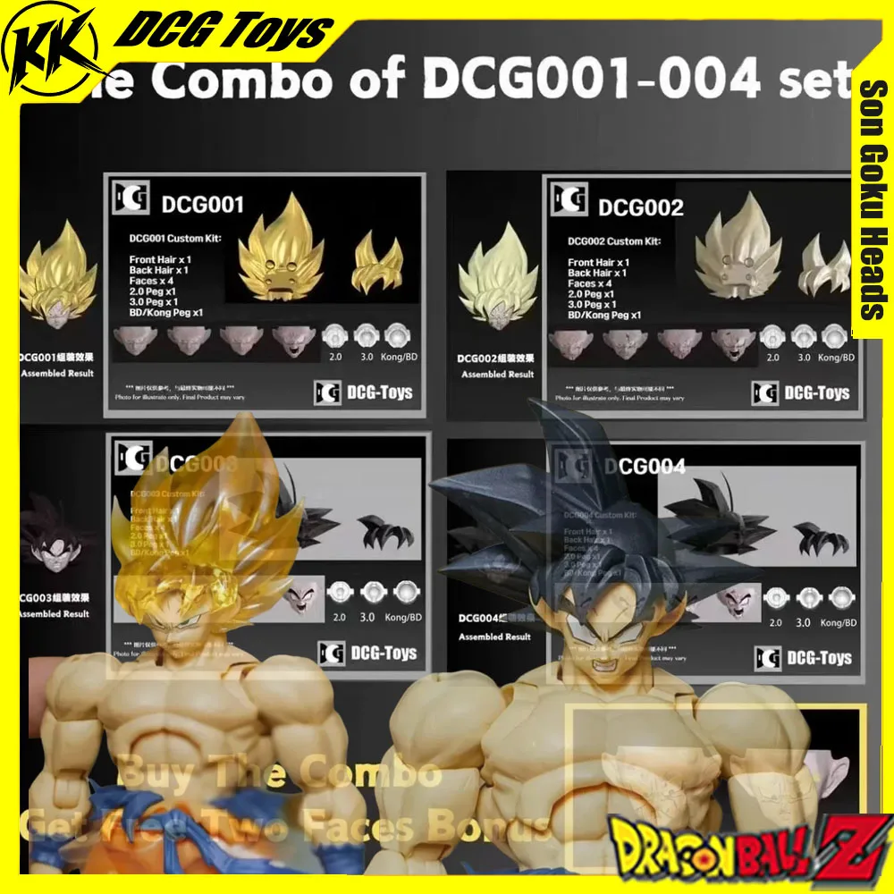 

DCG Toys Studio Son Goku Heads Набор аксессуаров Фигурка Aciton Dragon Ball Z SHF Super Saiyan SSJ Аниме Фигурка Модель Коллекционный подарок